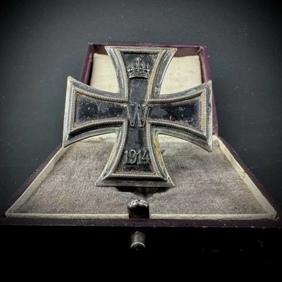 Eisernes Kreuz 1. Klasse (KO) 1914 Kaiser Wilhelm II EK1 im originalem Etui, WWI - Bild 1 von 4