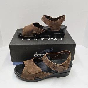 Dansko Molly Antique Brown Leather Sandals Clogs EU 38 US 7.5 8 with Box - Picture 1 of 14