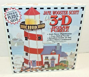 NEW JANE WOOSTER SCOTT Jigsaw Puzzle 540 pcs  3-D LIGHTHOUSE Two Sided Ceaco - Picture 1 of 6