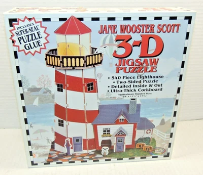 NEW JANE WOOSTER SCOTT Jigsaw Puzzle 540 pcs  3-D LIGHTHOUSE Two Sided Ceaco - Image 1 of 4
