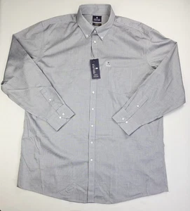 Stafford X-Tall Size 19 38-39 Mens Grey Button Down Long Sleeve Non Iron Oxford - Picture 1 of 10