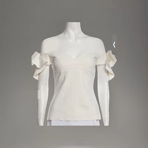 la petite Robe Chiara Boni Top Schulterfrei Weiß Small - Bild 1 von 3
