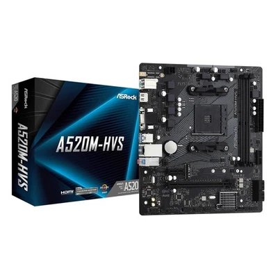 ASRock Scheda Madre AM4 A520M-HVS Micro ATX con supporto DDR4 e 64GB RAM - Immagine 1 di 4