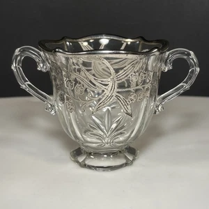 Fostoria Barocco Zucchero Aperto Argento Sterling Sovrapposizione Giglio della Valle Alto 3,5” - Foto 1 di 10