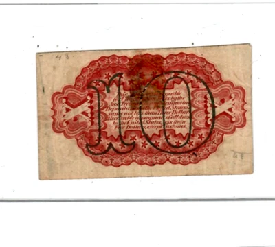 10 CENT "RED REVERSE" (FR-1251) "WASHINGTON'" 1800'S (FR-1251) "RED REVERSE" - Image 1 of 2