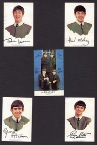 Beatles FIVE RARE 1964 SALESMAN SAMPLE CALENDAR CARDS! - Picture 1 of 8