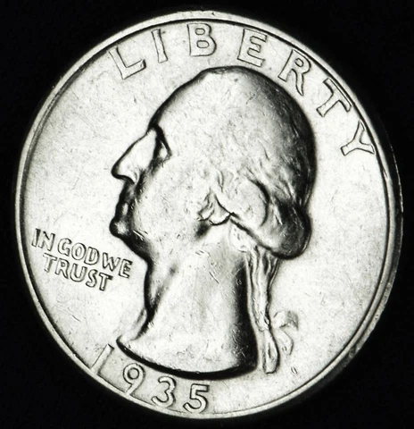 1935-s Washington Quarter     Chest Feathers.     High Grade   (Inventory A) Cover