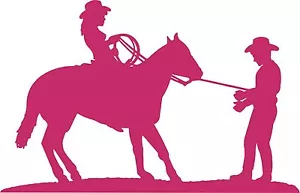 Adesivo decalcomania vinile computer portatile finestra auto camion western cowgirl cowboy cavallo rodeo - Foto 1 di 2