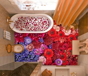 3D Bright Flowers 57RAI77 Floor WallPaper Murals Wall Print Decal AJ WALL Fay - Picture 1 of 6