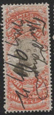 SCOTT# R140 USED X/F  REVENUE ,US INTER REV  , INPRINT OF SEAL 1871-72 SEE SCAN - Image 1 of 2