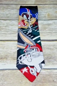Corbata de fútbol americano Looney Tunes Mania vintage años 90 TAZ & Bugs Bunny - Imagen 1 de 4