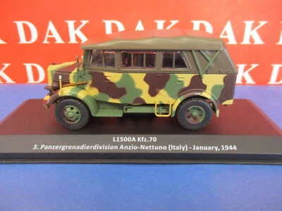Die cast 1/43 Modellino Auto Mercedes L1500A Kfz.70 3 Panzerdivision Anzio 1944 - Immagine 1 di 4