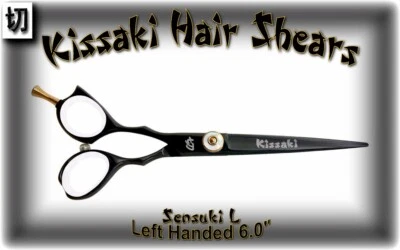 Kissaki Pro Left Handed 6.0" Sensuki L Black W Hair Cutting Scissors Shears - Image 1 of 3