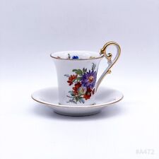 Ak Kaiser Couvert Collection:Tasse à Café/Moka & Soucoupe à Décor Floral 1440