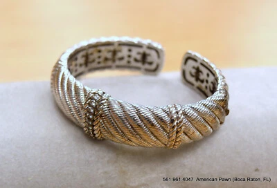 PULSERA BRAZALETE TRENZADO JUDITH RIPKA PLATA ESTERLINA 925 CIRCONITA CABLE BISAGRAS Foto 1 de 4