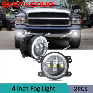 For 2007-2013 GMC Sierra 1500 2500 3500 4"INCH Round LED Bumper Fog Lights DRL - Picture 1 of 12