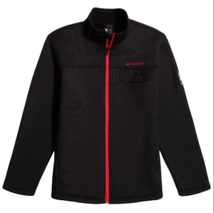 A1 SPYDER Black Red full Zip down Men's Fleece long sleeve jacket XL MSRP $169 - Picture 1 of 4