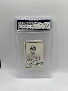 Rogers Hornsby Signed 1950 Callahan Hall Of Fame Card PSA/DNA Auto