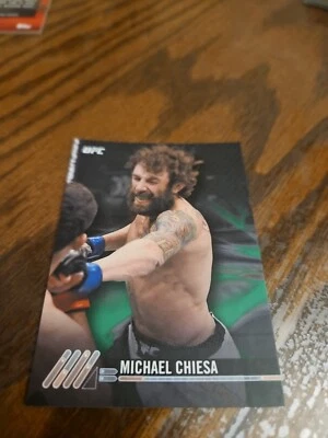 2017 Topps UFC Knockout Green Parallel Card #199/215 Michael Chiesa #82 - Image 1 of 4