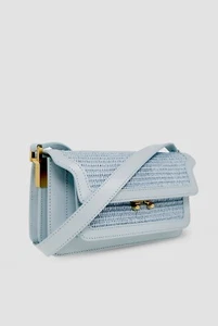 Marni Trunk Leather Shoulder Bag Light Blue Small NWT - Picture 1 of 13