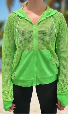 BLANC NOIR Neon Mesh Surfside Zip Hoodie Jacket  Size XS NWT $99 - Image 1 of 4