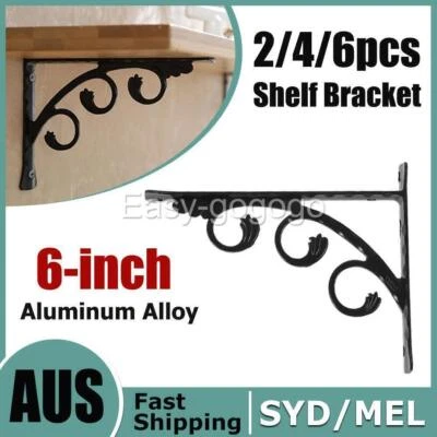 2/4/6 Pack 6 Inch Decorative Shelf Brackets, Heavy Duty Metal Wall Mounted NEW - image 1 of 4