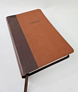 The Message Bible Peterson Two-Tone Tan & Brown Leather-Look 2018 NavPress Vg - Picture 1 of 6