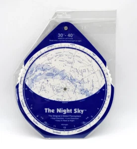 The Night Sky 2-sided Planisphere 30°-40° North Latitude 1992 Chandler Company - Picture 1 of 6