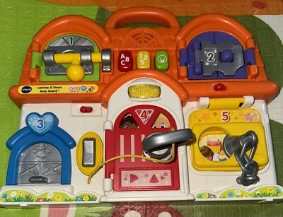 VTech Latches and Doors Busy Board Developmental Benefits  Works Great! - Image 1 of 4