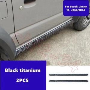 For Suzuki Jimny 19- JB64/JB74 Black titanium Side Skirt Body Guard Molding Trim - Picture 1 of 4