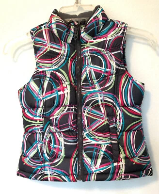 Chaleco acolchado con cremallera frontal Old Navy ~ para niñas.  Pequeño 6 - 7.  Multicolor. Tan lindo! NUEVO Foto 1 de 3