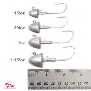 Lote de 1/2 oz 3/4 oz 1 oz 1,5 oz cabeza de plantilla de bala sin pintar larva de pesca agua salada - Imagen 1 de 6