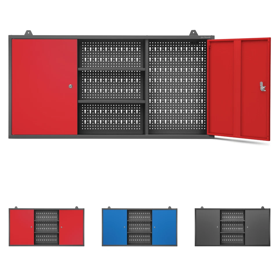 JAN NOWAK Hängeschrank Werkzeugschrank Werkstattschrank Metallschrank Lochwand 2 Fächer