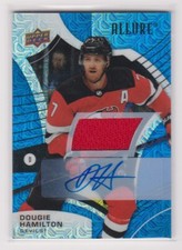 Dougie Hamilton 2021-22 Upper Deck Allure Blue Line Auto Jersey (11/25) - Devils