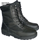 Black Leather Army Patrol Combat Boots Tactical Cadet Security Military 901