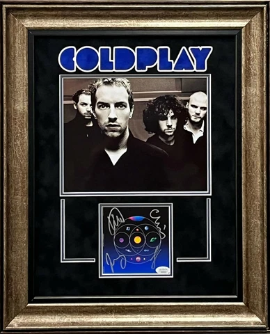 Chris Martin and Coldplay Band Rare Signed Autograph Framed Photo Display JSA Cover