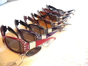Women's Polarized Sunglasses Sexy Big Rhinestone Design Ladies Sunglasses BY03P - Picture 1 of 8