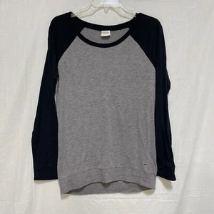 Victoria's Secret PINK Small Long Sleeve Shirt Black Gray Vintage 2014 - Picture 1 of 7