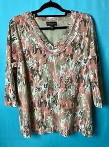 DANA BUCHMAN WOMAN V NECK BLOUSE SIZE 1X - Picture 1 of 3