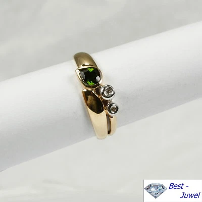 Ring in 585 Gold mit Turmalin und Diamant 0,02 ct - Bild 1 von 2