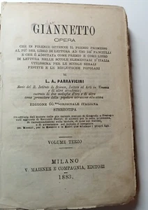 Giannetto di L.A. Parravicini - il primo sussidiario per bambini - Milano 1887 - Foto 1 di 5