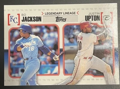 2010 Topps Legendary Lineage Royals Baseball Card #LL44 Bo Jackson/Justin Upton - Image 1 of 2