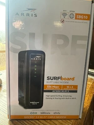 ARRIS SBG10 SURFboard  AC1600 Docsis 3.0 Cable Modem & Wi-Fi Router - Image 1 of 4
