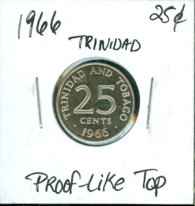 1966 TRINIDAD & TOBAGO 25 CENTS PERFECT PROOF   3.99 CENTS SHIPPING  * - Picture 1 of 2