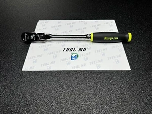 Snap-on Tools 3/8" Drive HI VIZ Soft Grip LONG LOCKING FLEX-HEAD Ratchet FHLX80B - Picture 1 of 14