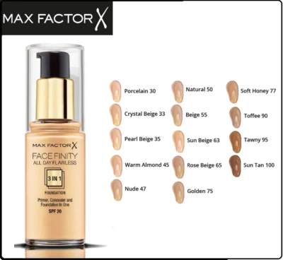 MAX FACTOR Facefinity 3in1 All Day Flawless Foundation 30ml SPF20 *NEW&SEALED - Image 1 of 4