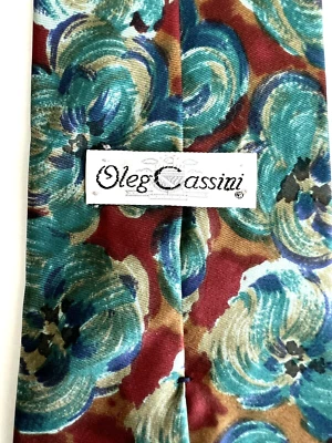Corbata para hombre Oleg Cassini estampado floral impresionismo artístico multicolor 56" L Foto 1 de 4