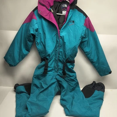 North Face Extreme Gore Tex Snow One Piece verde azulado y púrpura para mujer talla 6 RARO DE COLECCIÓN Foto 1 de 4
