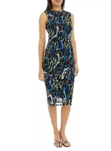 THE LIMITED Damen ärmelloses Netzkleid mit Swirl-Print Neu mit Etikett Größe XL - Bild 1 von 3
