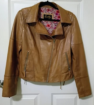 Scully Mujer Marrón Cuero Cordero Suave Talla M Western Motorcycle Boho Pirate  Foto 1 de 4